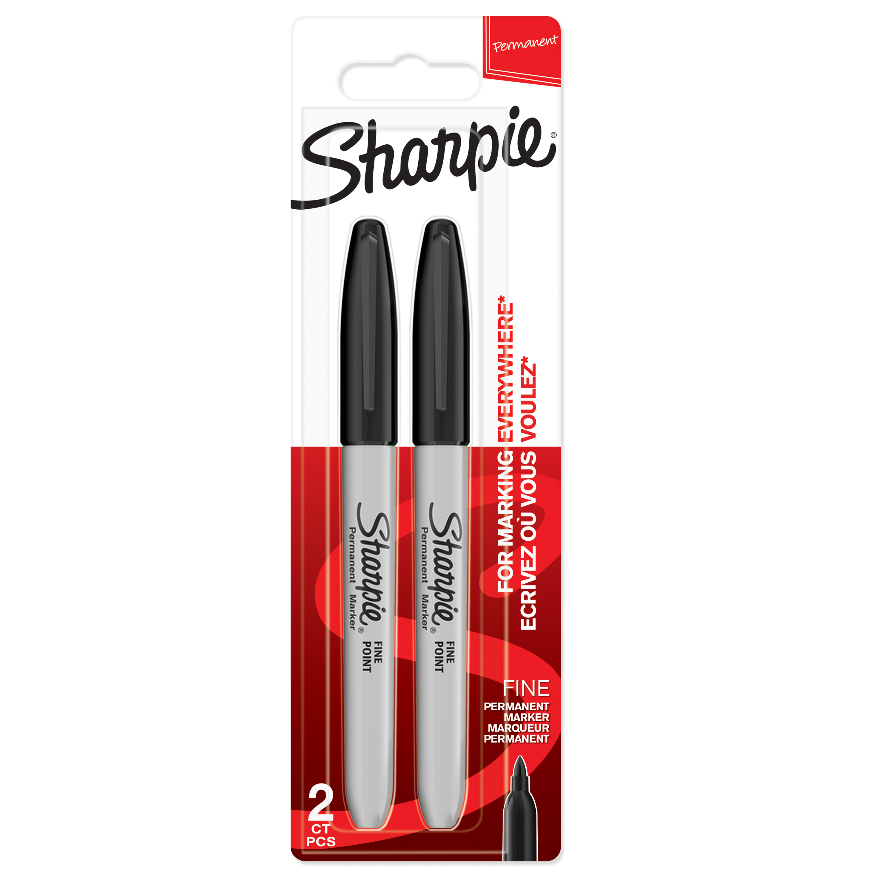 SHARPIE PERM MARKER BLACK 2PK (1985860)